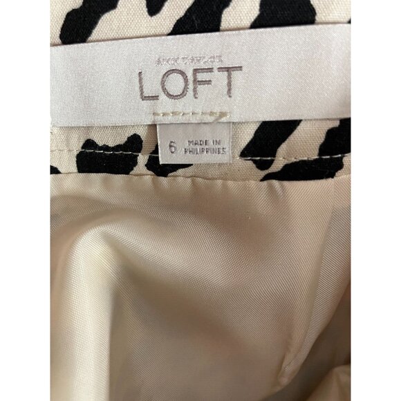 Ann Taylor Loft Women's Size 6 Leopard Print Beige Skirt - Picture 7 of 9